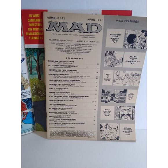 MAD Magazine #142 Mad Comic Book April 1971 West Side Story My Three Sons Parody - Picture 2 of 5